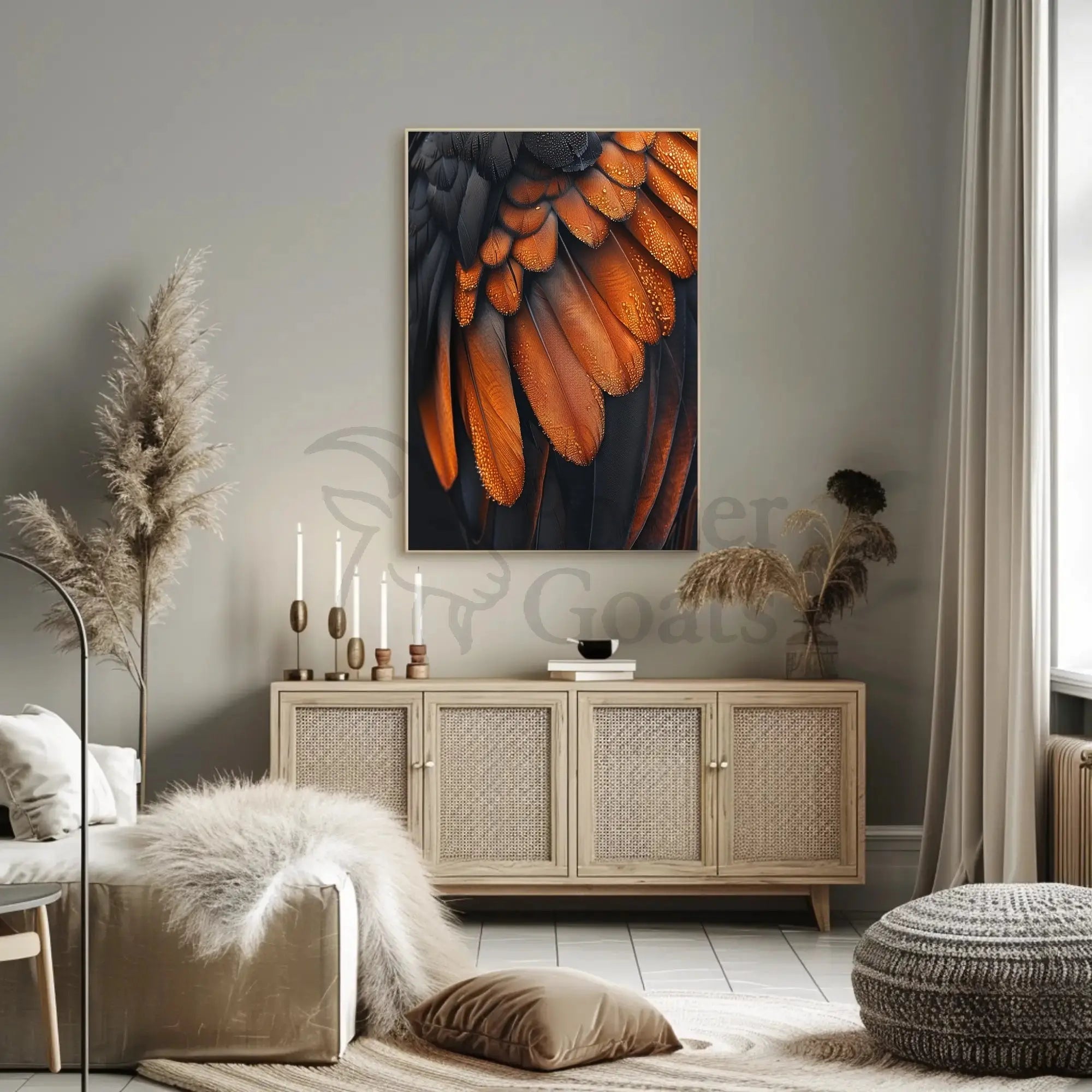 Bird Feather Close-Up: Hyper-Realistic Artistic Animal Poster PosterGoat