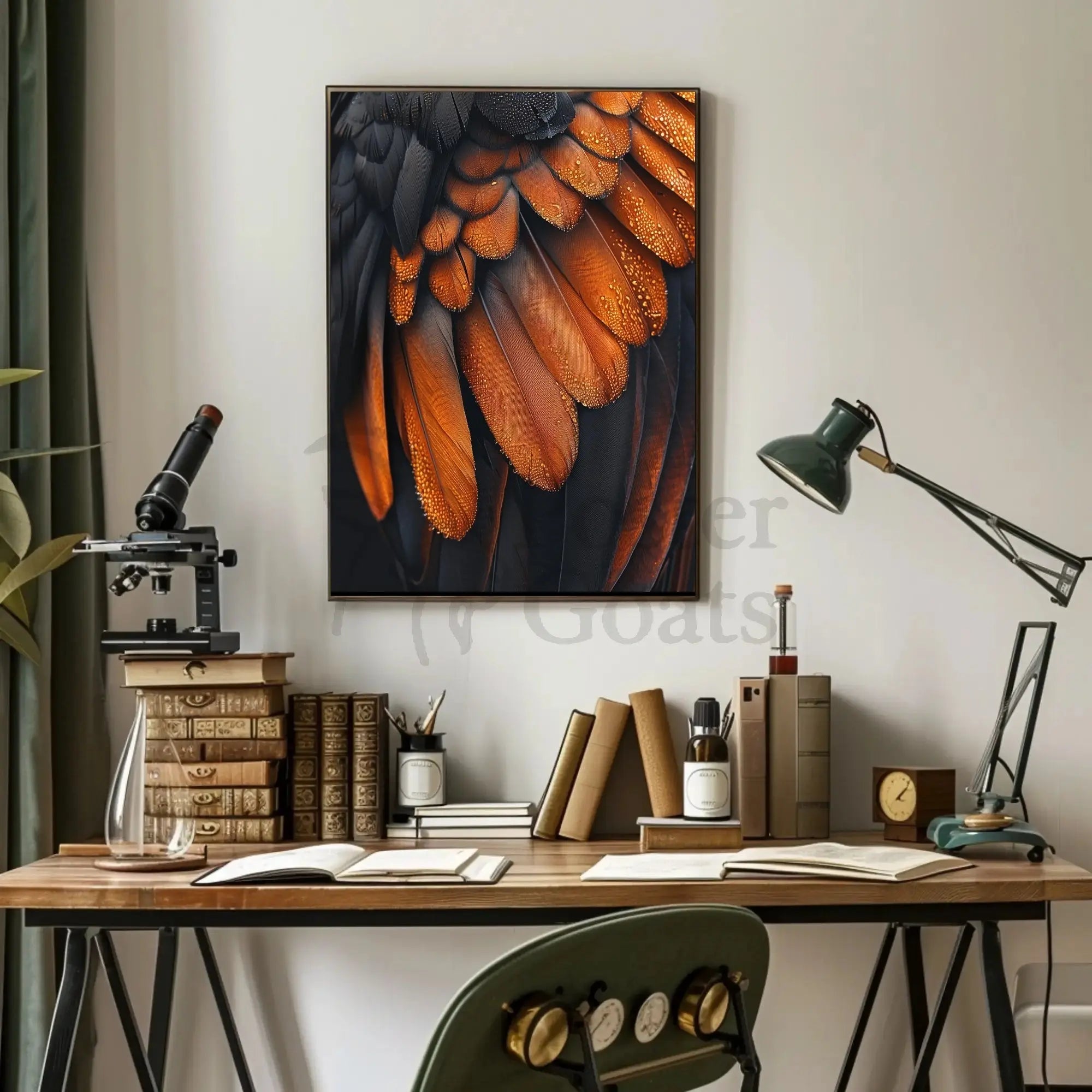 Bird Feather Close-Up: Hyper-Realistic Artistic Animal Poster PosterGoat