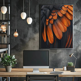 Bird Feather Close-Up: Hyper-Realistic Artistic Animal Poster PosterGoat