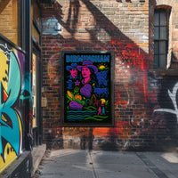 Birmingham Urban-Rural Fusion Abstract Artistic Poster PosterGoat