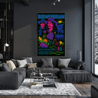 Birmingham Urban-Rural Fusion Abstract Artistic Poster PosterGoat