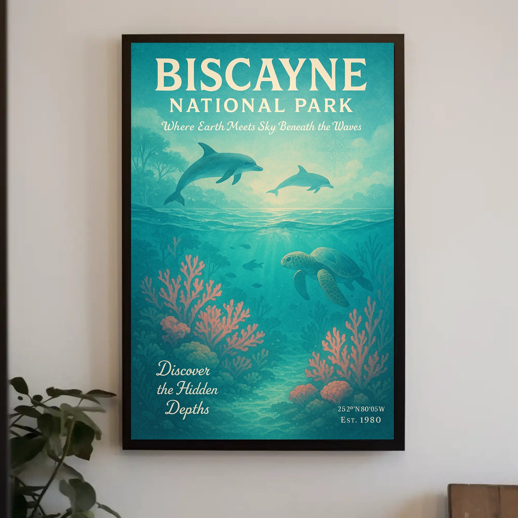 Biscayne National Park Wall Art Discover Depths PosterGoat