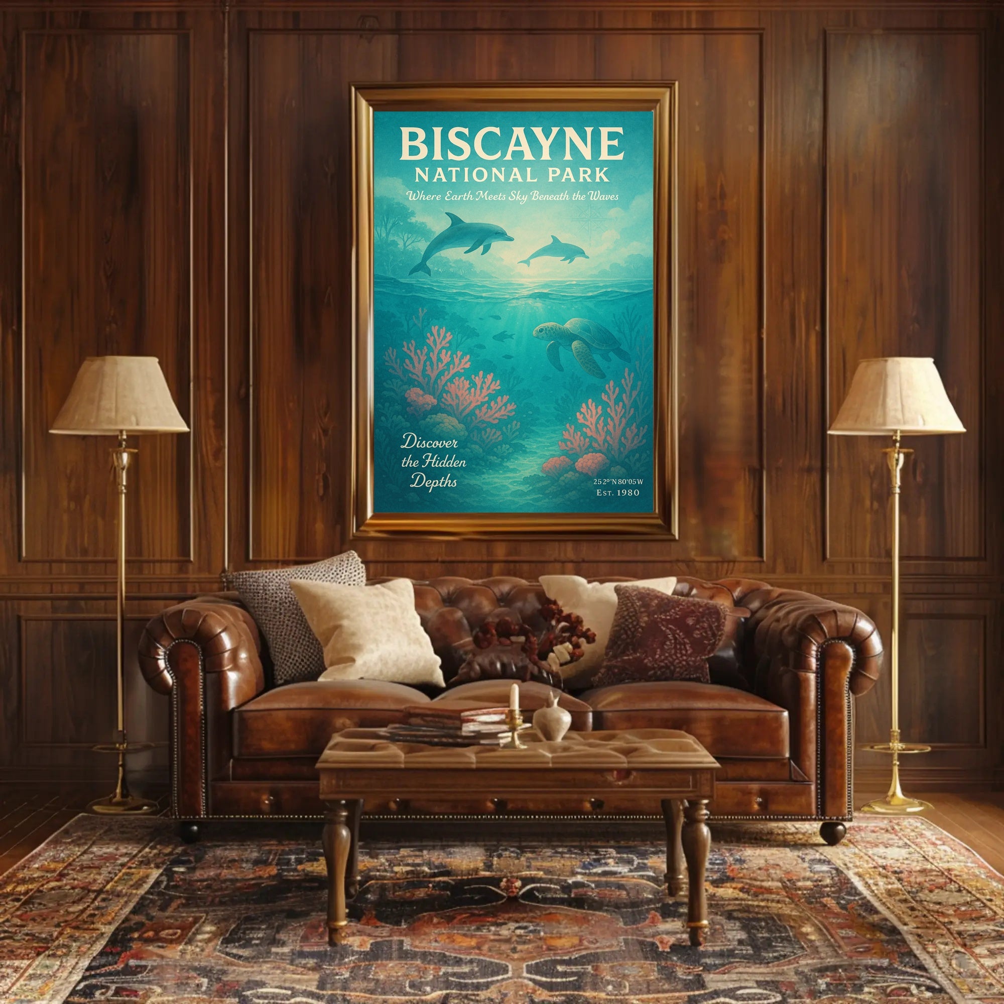 Biscayne National Park Wall Art Discover Depths PosterGoat
