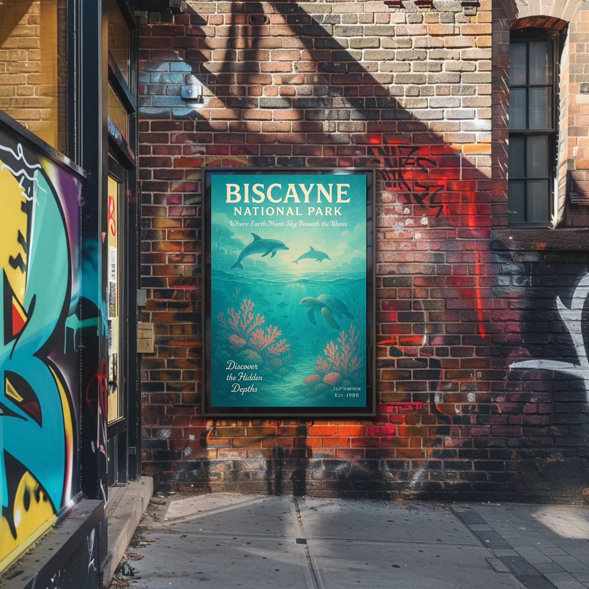 Biscayne National Park Wall Art Discover Depths PosterGoat