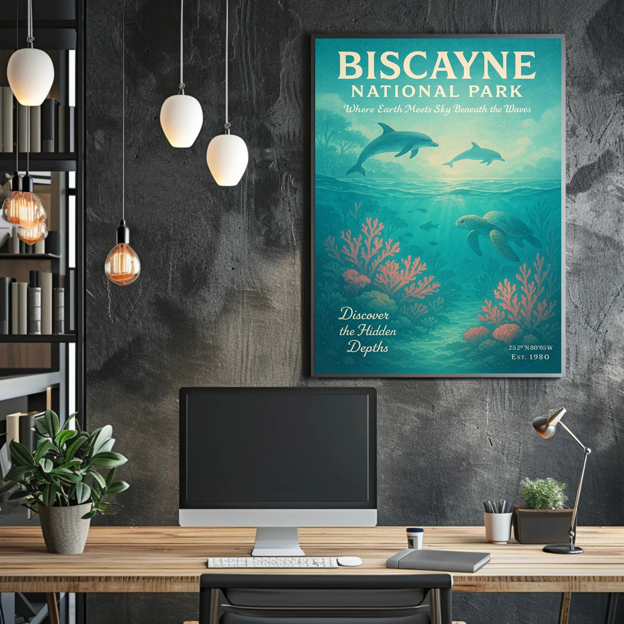Biscayne National Park Wall Art Discover Depths PosterGoat