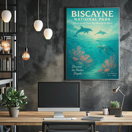 Biscayne National Park Wall Art Discover Depths PosterGoat