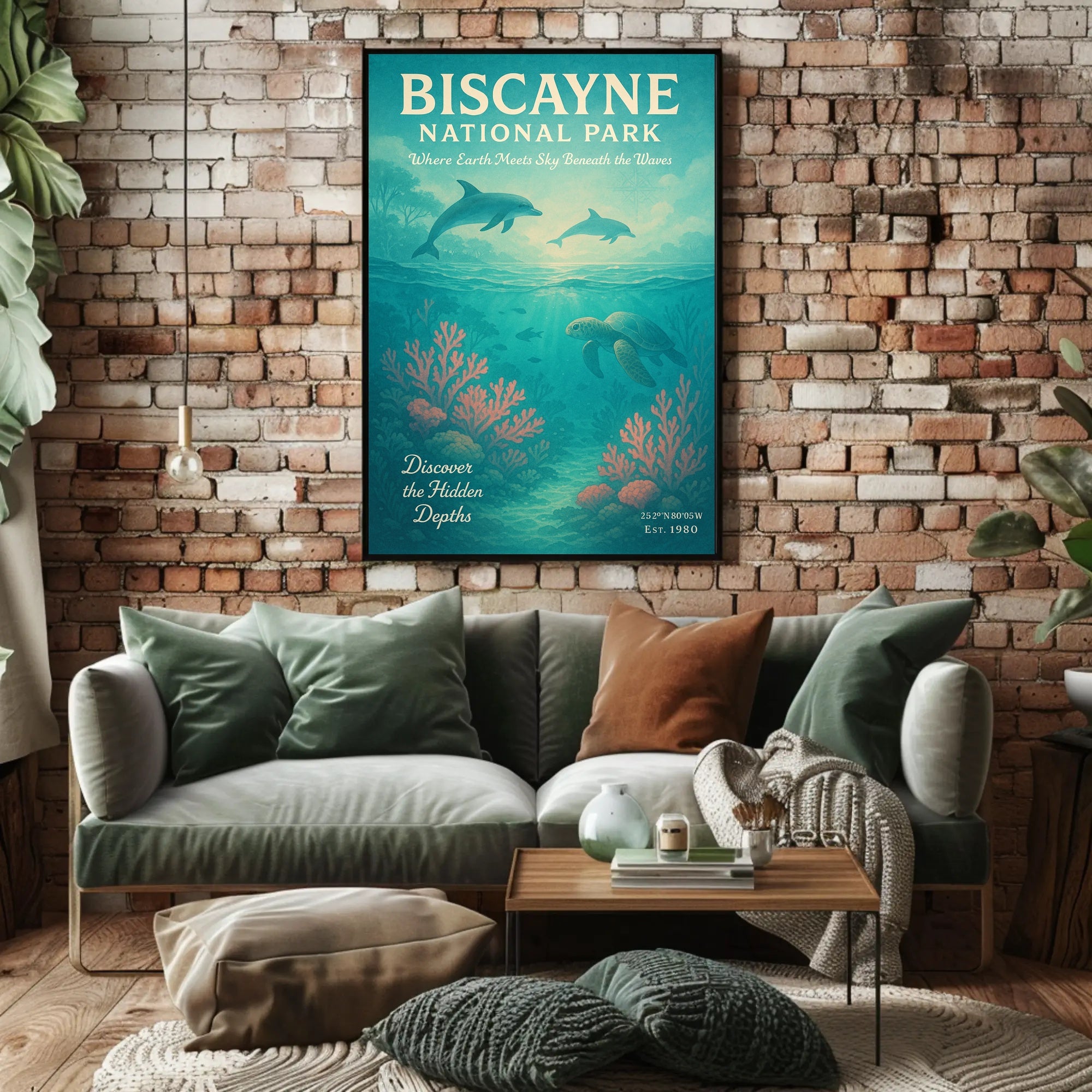 Biscayne National Park Wall Art Discover Depths PosterGoat