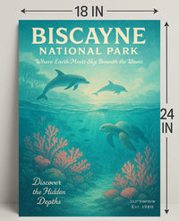Biscayne National Park Wall Art Discover Depths PosterGoat