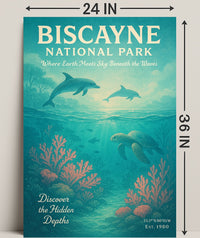 Biscayne National Park Wall Art Discover Depths PosterGoat