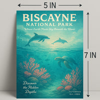 Biscayne National Park Wall Art Discover Depths PosterGoat