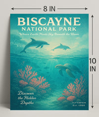 Biscayne National Park Wall Art Discover Depths PosterGoat