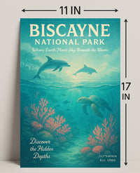 Biscayne National Park Wall Art Discover Depths PosterGoat