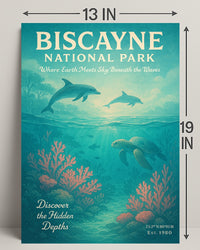 Biscayne National Park Wall Art Discover Depths PosterGoat