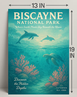 Biscayne National Park Wall Art Discover Depths PosterGoat