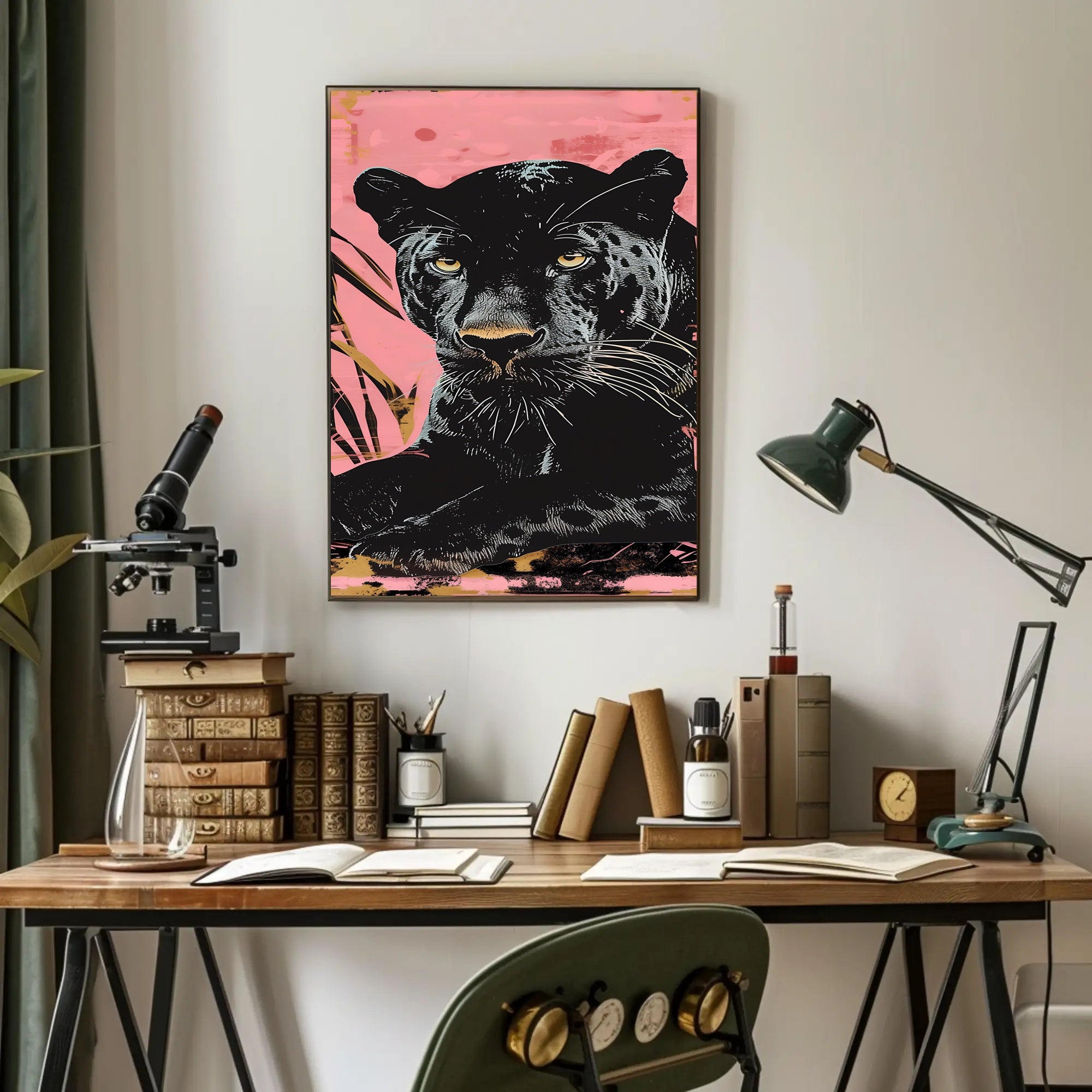Black Panther Modern Pop-Art Animal Poster PosterGoat