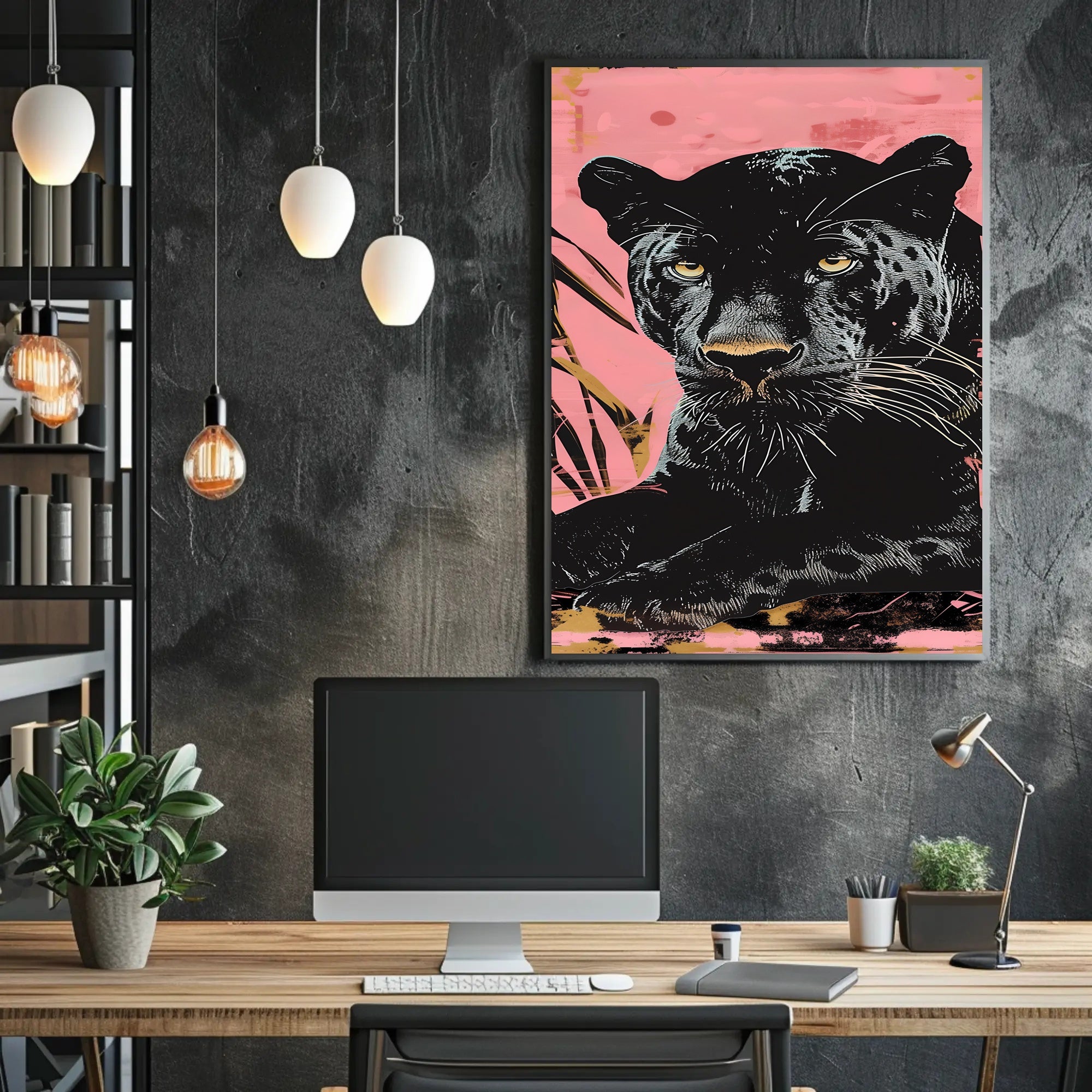 Black Panther Modern Pop-Art Animal Poster PosterGoat
