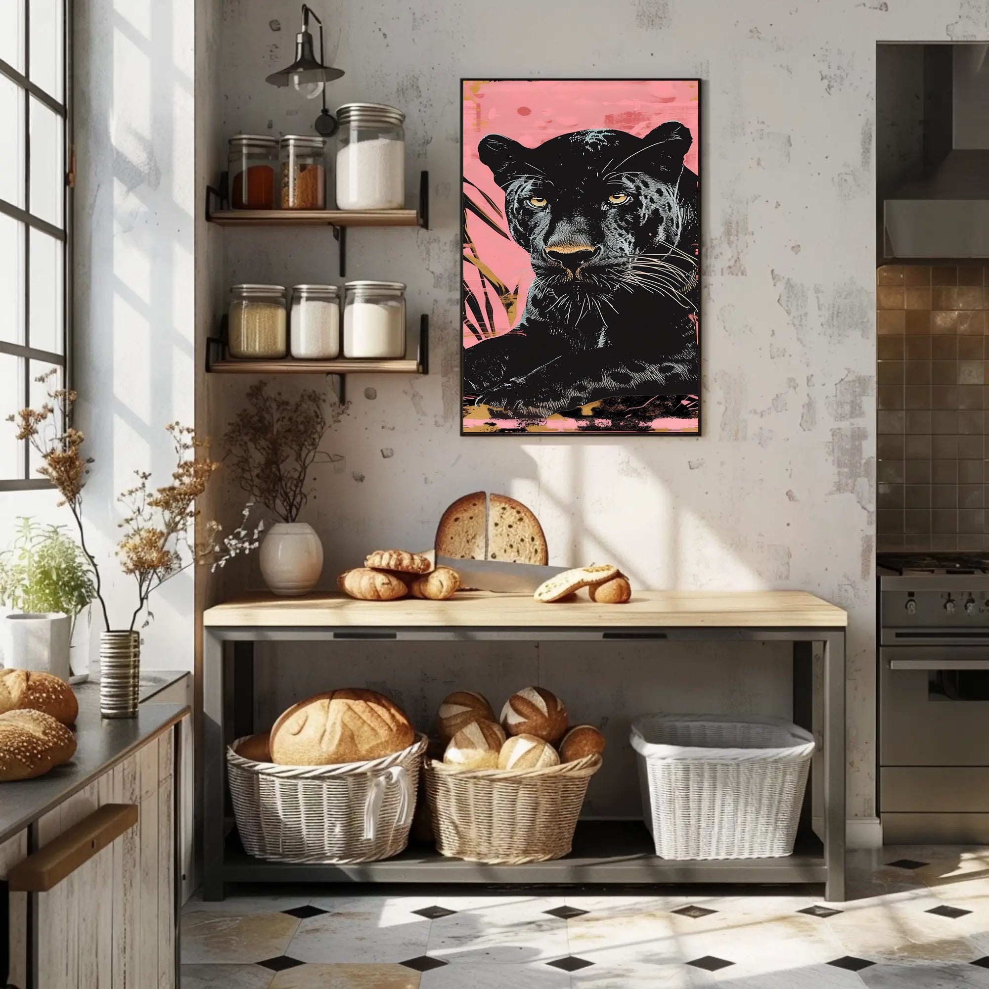 Black Panther Modern Pop-Art Animal Poster PosterGoat