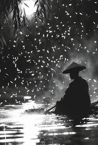 Black and White Tranquil Scene Cultural Heritage Poster PosterGoat