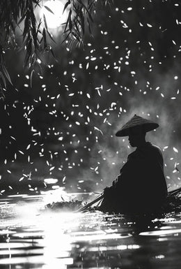 Black and White Tranquil Scene Cultural Heritage Poster PosterGoat