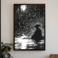 Black and White Tranquil Scene Cultural Heritage Poster PosterGoat