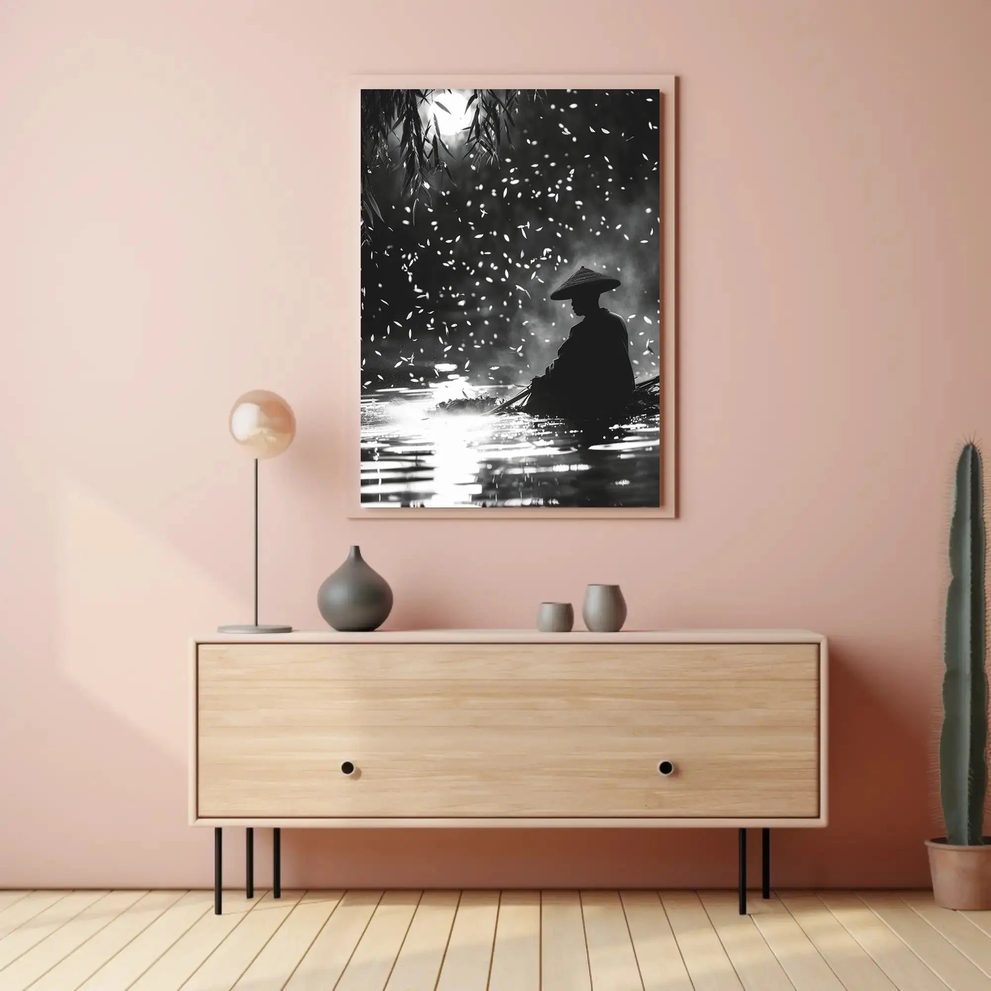 Black and White Tranquil Scene Cultural Heritage Poster PosterGoat