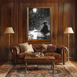 Black and White Tranquil Scene Cultural Heritage Poster PosterGoat