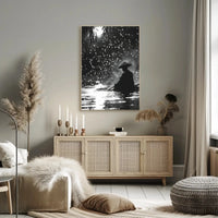 Black and White Tranquil Scene Cultural Heritage Poster PosterGoat