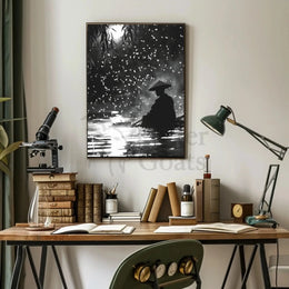 Black and White Tranquil Scene Cultural Heritage Poster PosterGoat