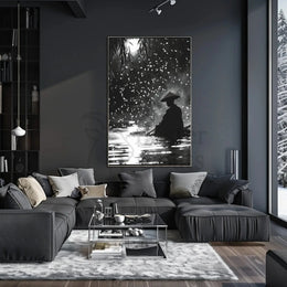 Black and White Tranquil Scene Cultural Heritage Poster PosterGoat