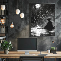Black and White Tranquil Scene Cultural Heritage Poster PosterGoat