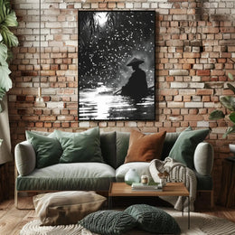 Black and White Tranquil Scene Cultural Heritage Poster PosterGoat