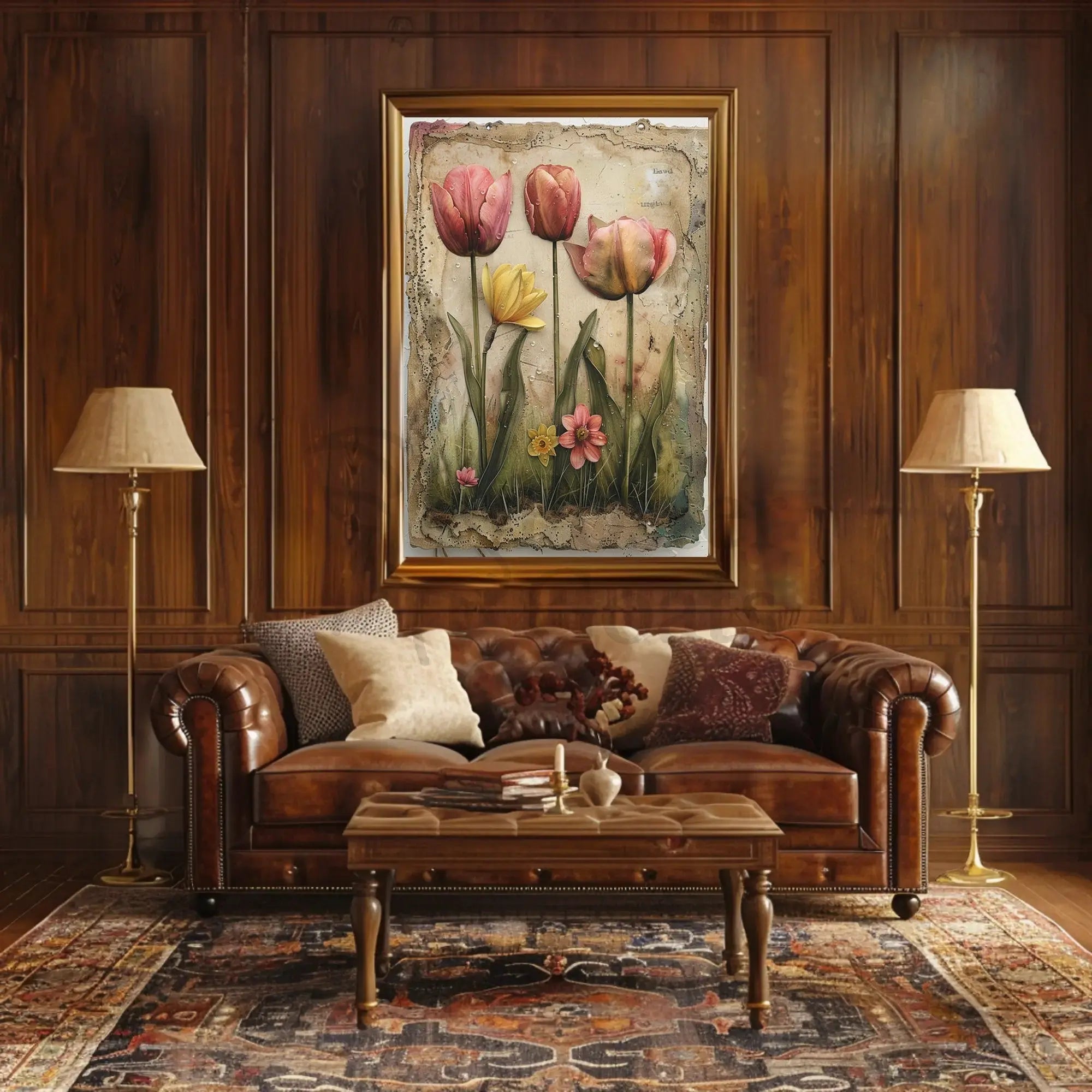 Blooming Floral Garden Painting Print Artistic Poster PosterGoat