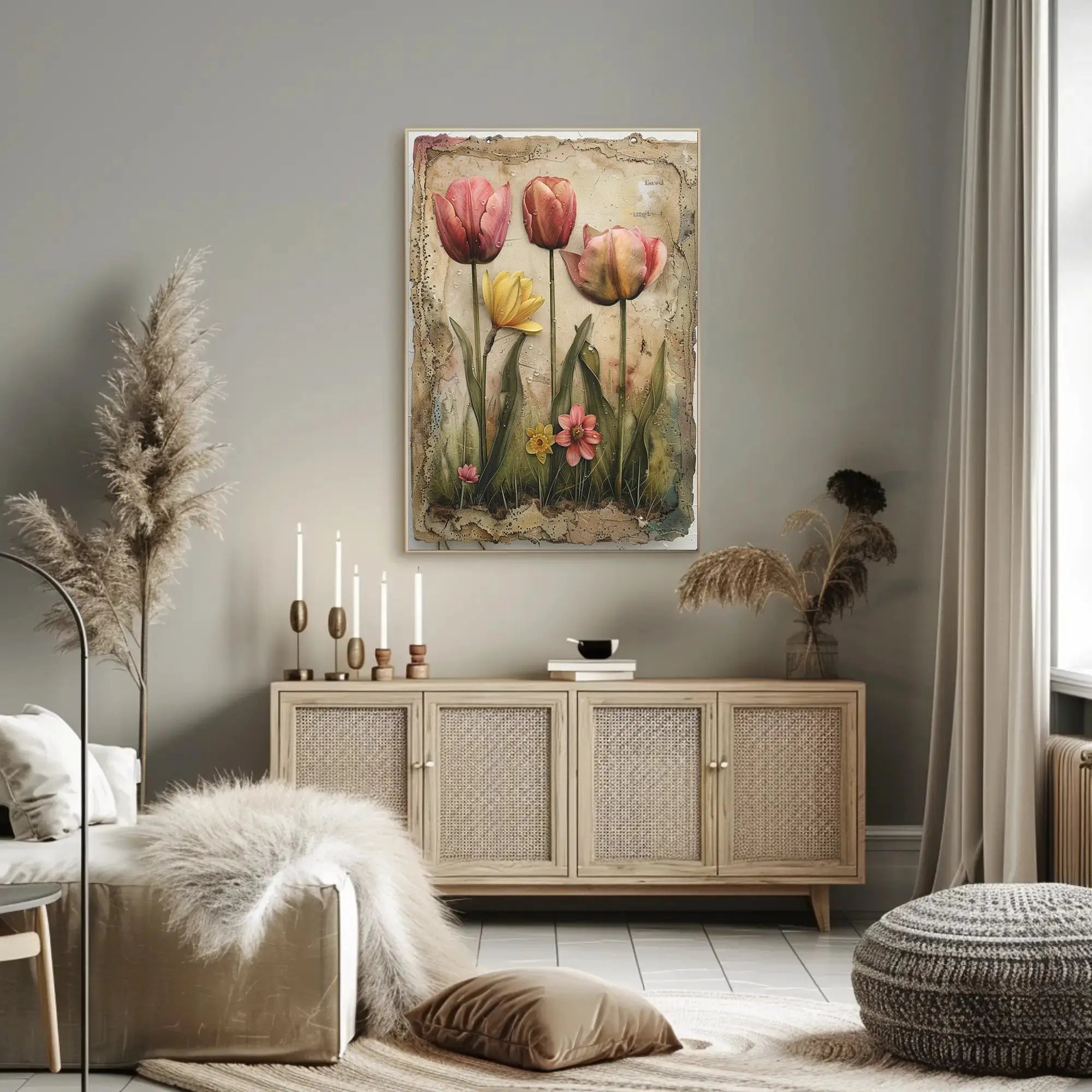 Blooming Floral Garden Painting Print Artistic Poster PosterGoat
