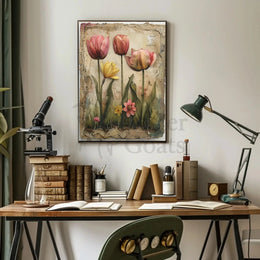 Blooming Floral Garden Painting Print Artistic Poster PosterGoat