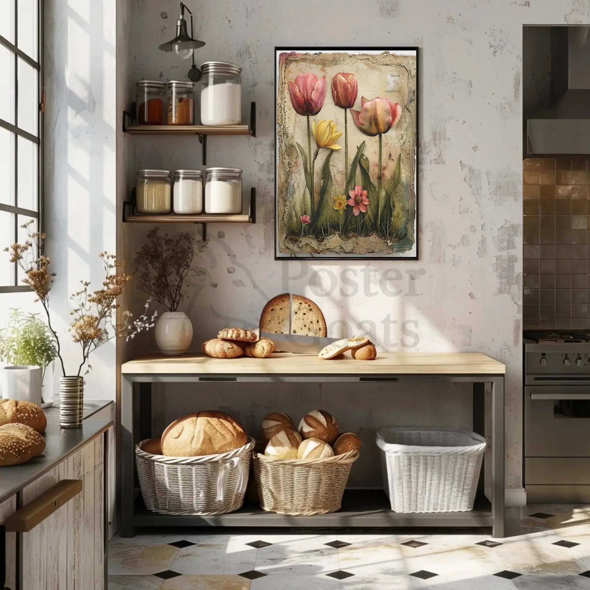 Blooming Floral Garden Painting Print Artistic Poster PosterGoat