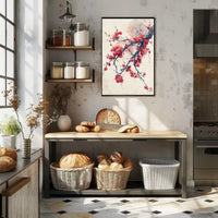 Blossoming Plum Branch East Asian Artistic Poster PosterGoat