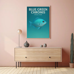 Blue Green Chromis Wall Art Print Decor PosterGoat