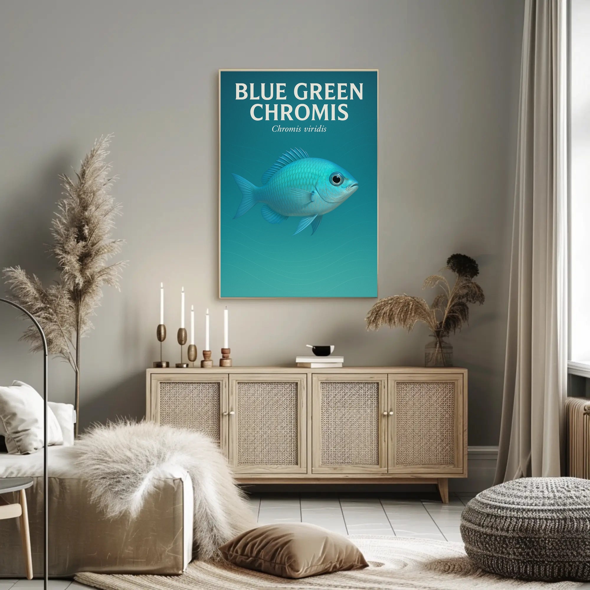 Blue Green Chromis Wall Art Print Decor PosterGoat