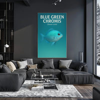 Blue Green Chromis Wall Art Print Decor PosterGoat