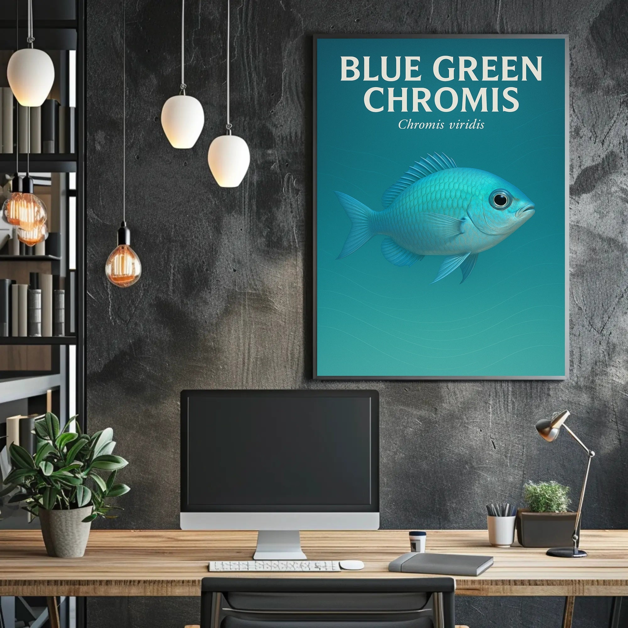 Blue Green Chromis Wall Art Print Decor PosterGoat