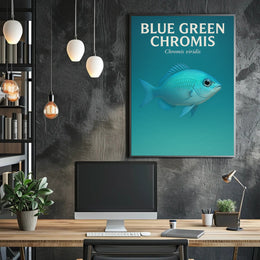 Blue Green Chromis Wall Art Print Decor PosterGoat