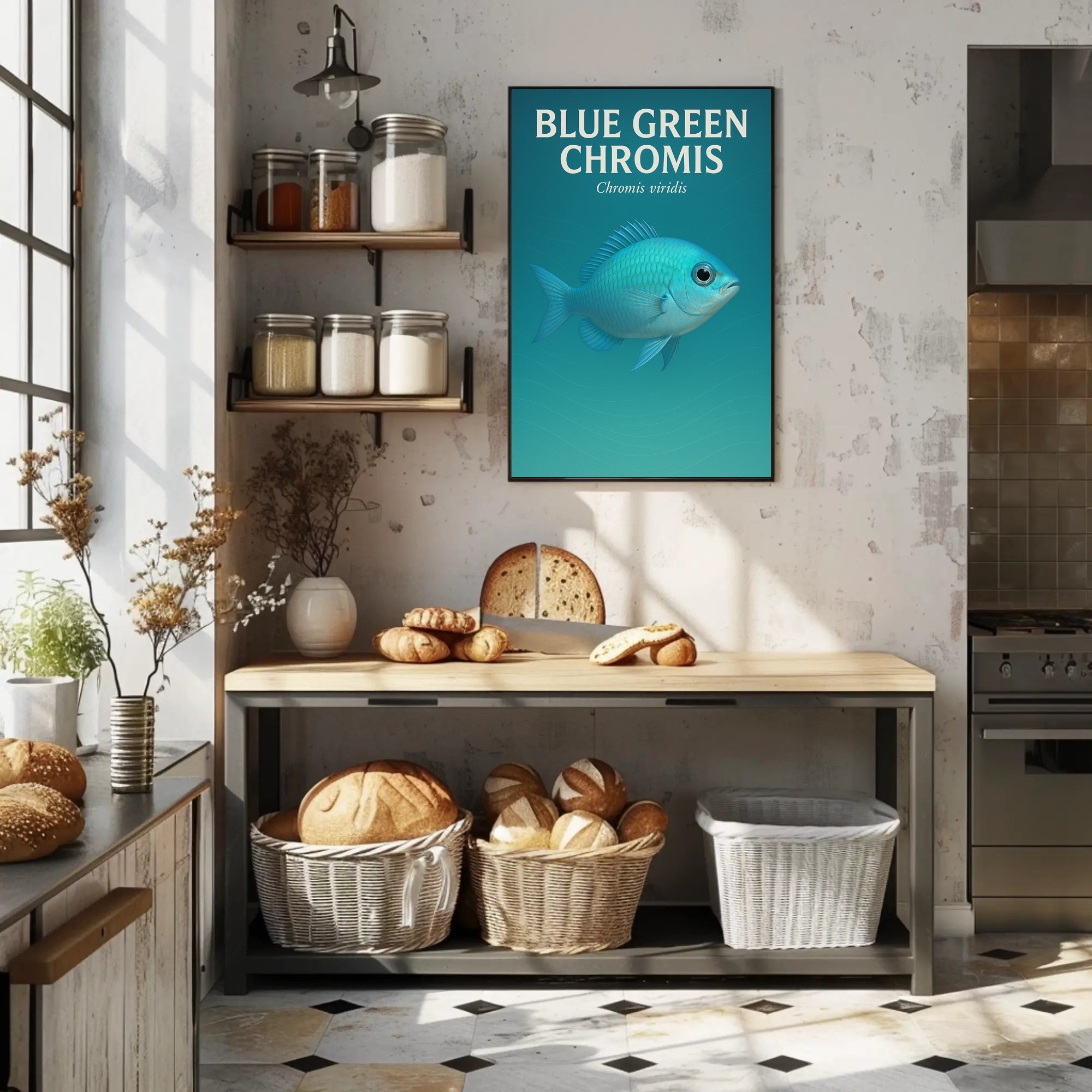 Blue Green Chromis Wall Art Print Decor PosterGoat