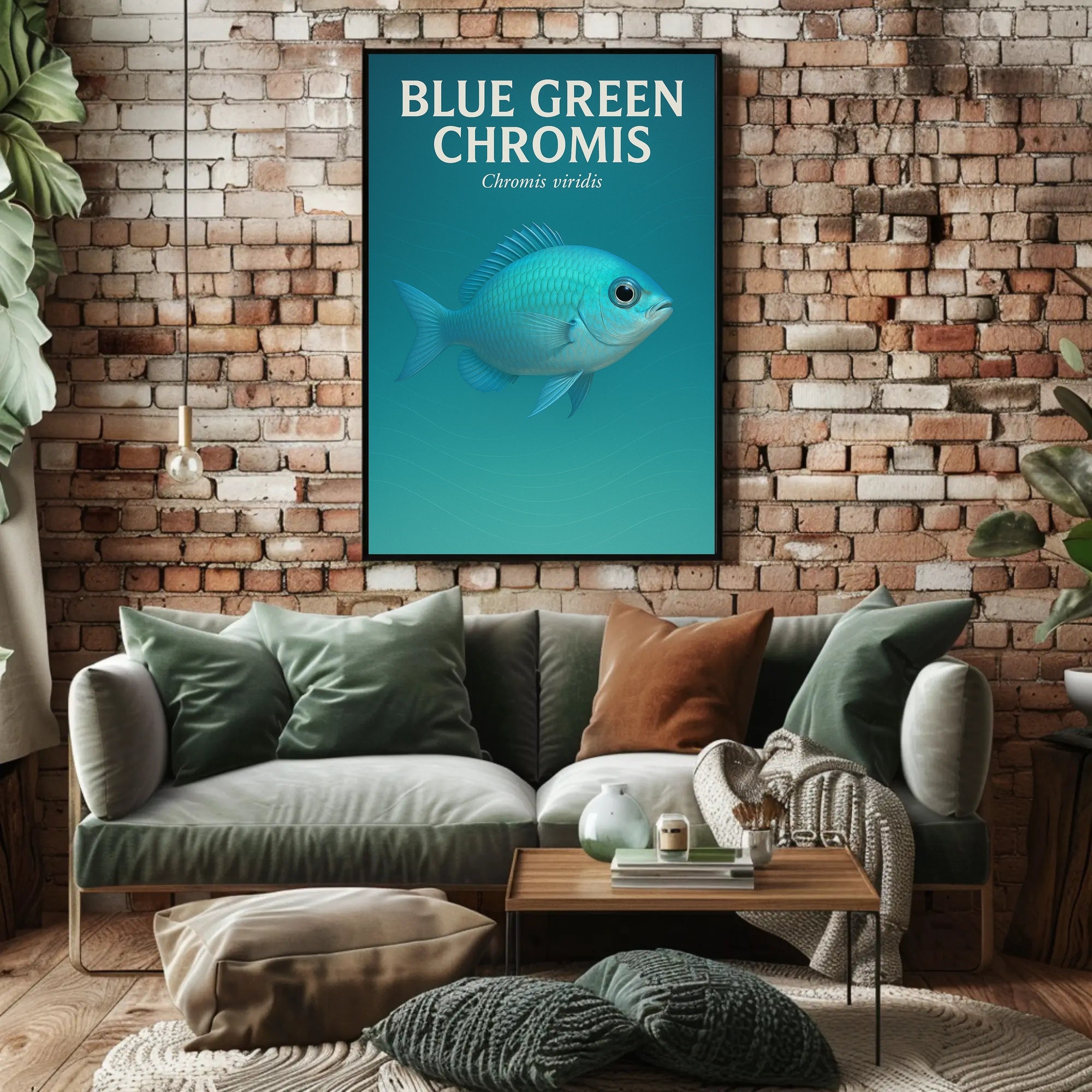 Blue Green Chromis Wall Art Print Decor PosterGoat