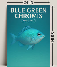 Blue Green Chromis Wall Art Print Decor PosterGoat