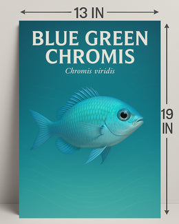 Blue Green Chromis Wall Art Print Decor PosterGoat