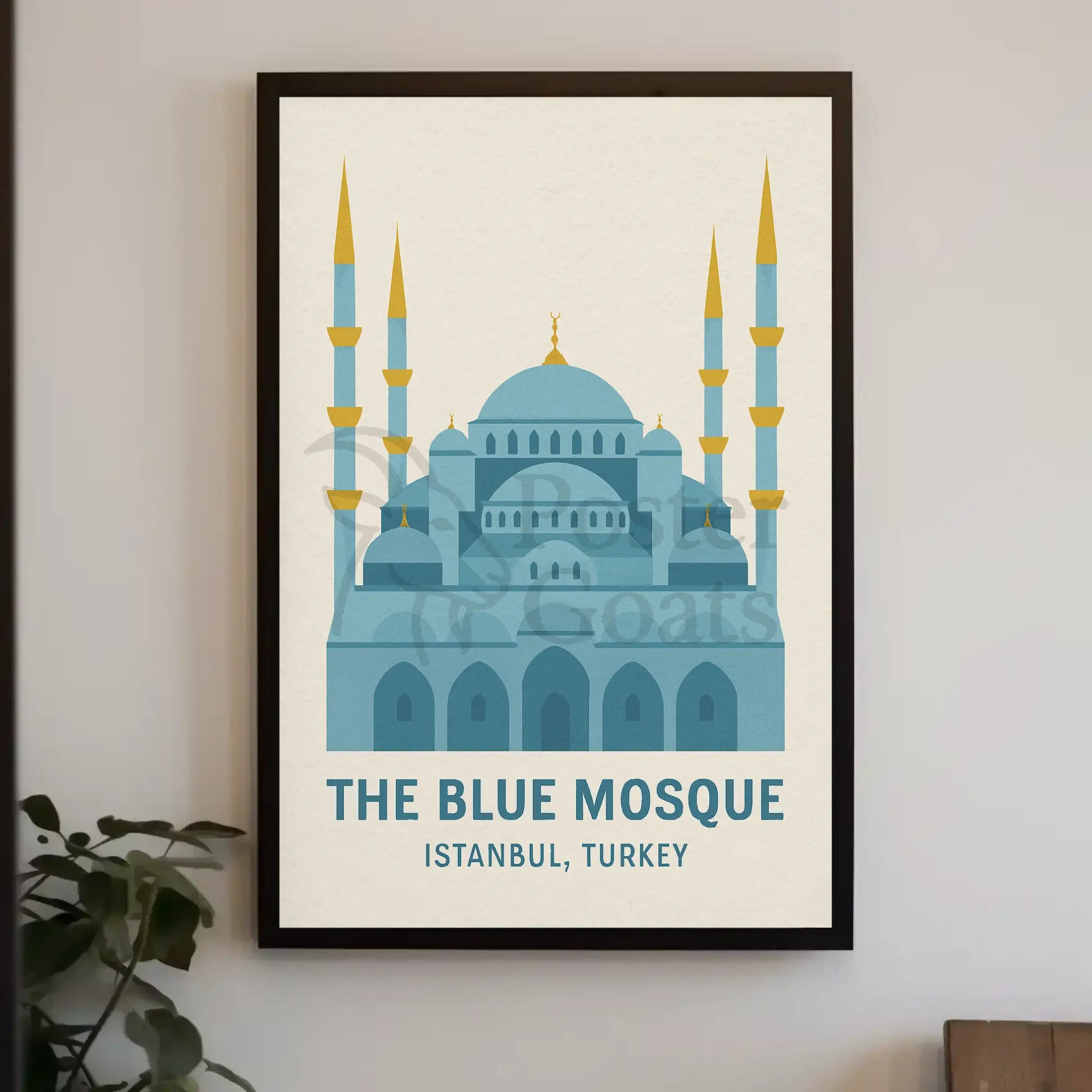 Blue Mosque Istanbul Geometric Illustration Travel Poster PosterGoat