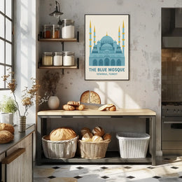 Blue Mosque Istanbul Geometric Illustration Travel Poster PosterGoat