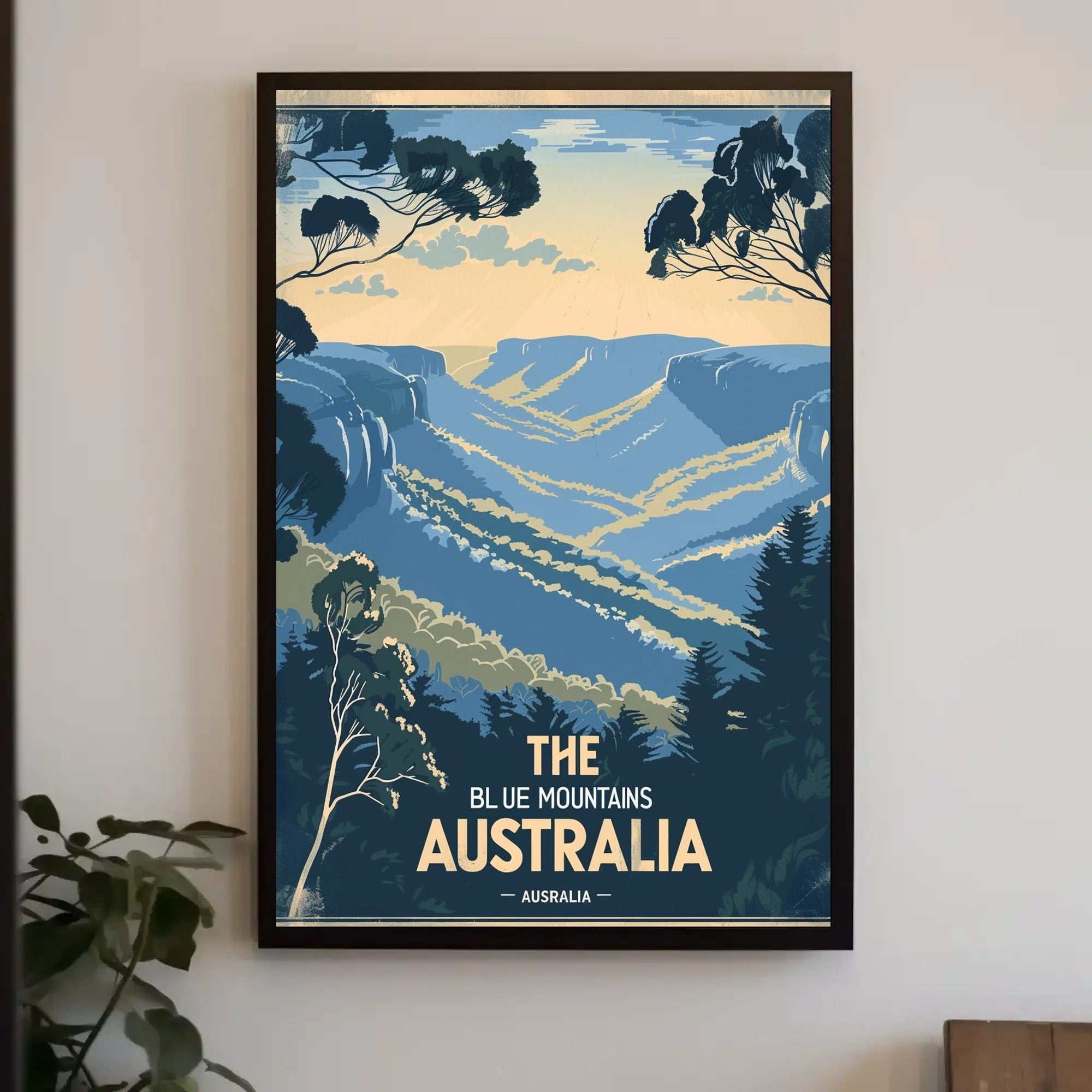 Blue Mountains Adventure Vintage Australian Travel Poster PosterGoat