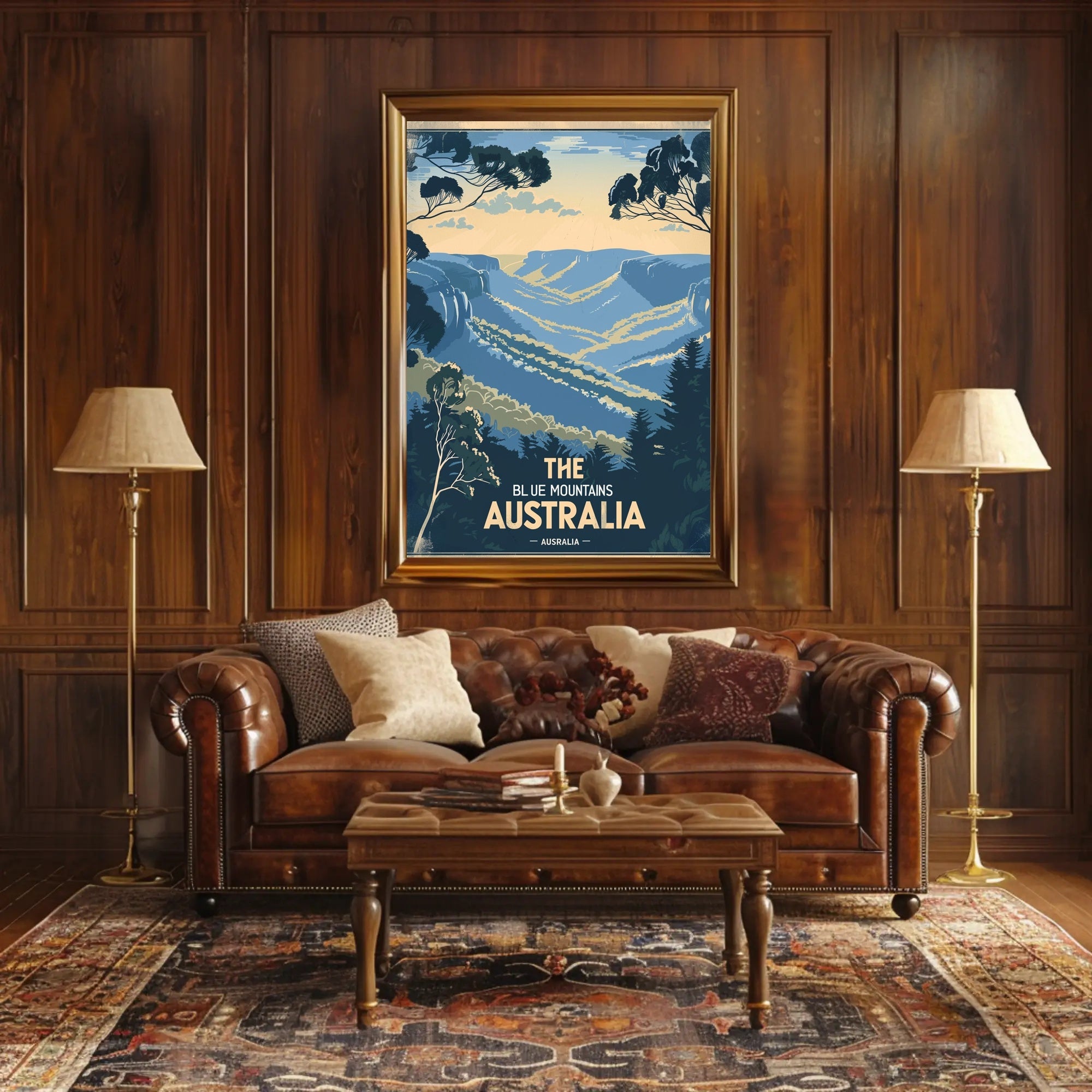 Blue Mountains Adventure Vintage Australian Travel Poster PosterGoat
