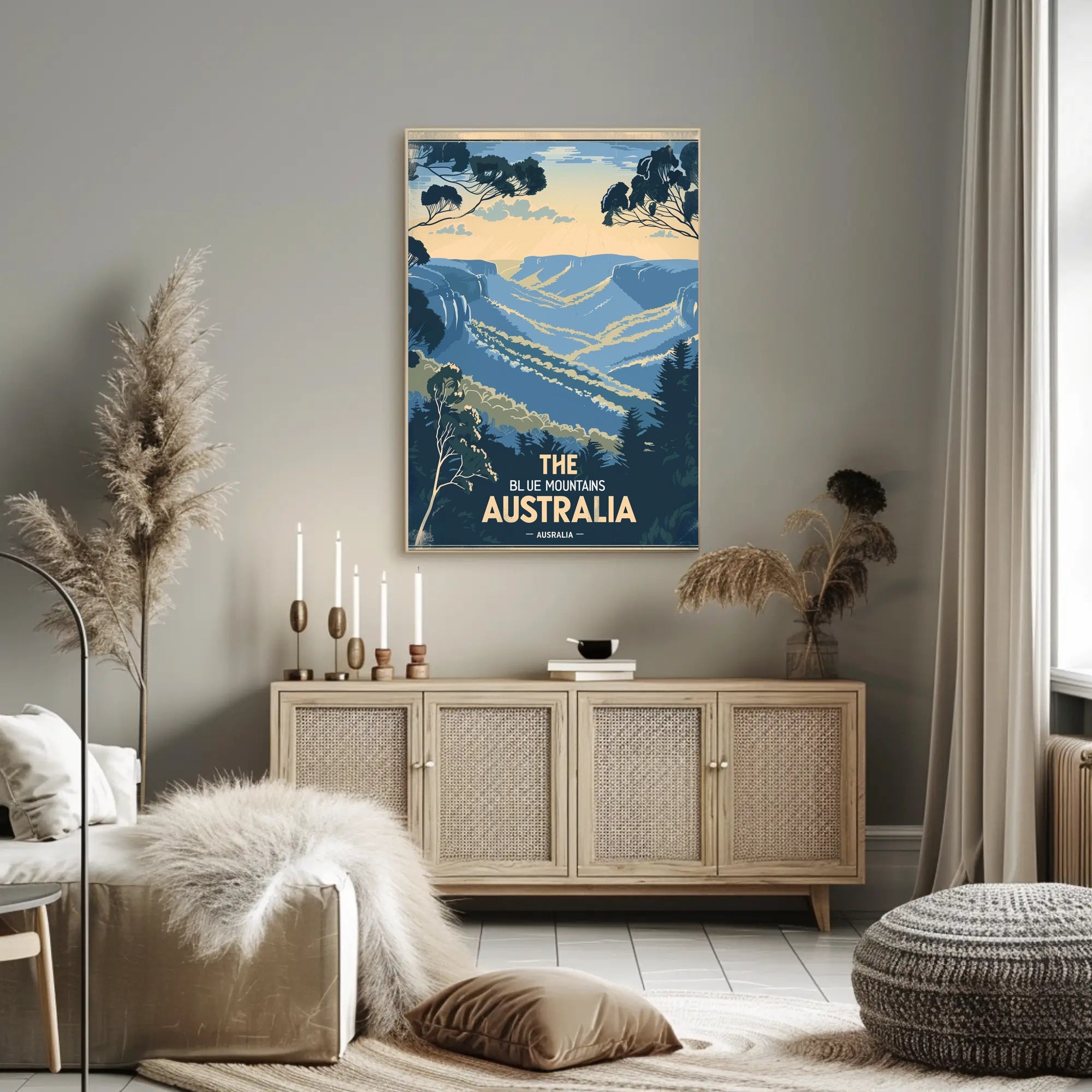 Blue Mountains Adventure Vintage Australian Travel Poster PosterGoat